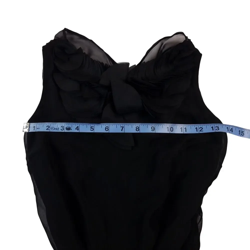 ASOS Black Cocktail Dress Size 2 LBD Blouson Sleeveless Strappy Gauze